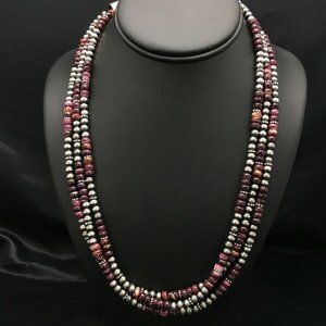 Navajo Purple Spiny Oyster Necklace 22"